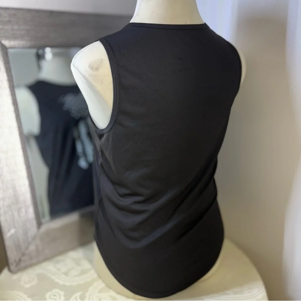 Black Muscle Tee with Graphic Design